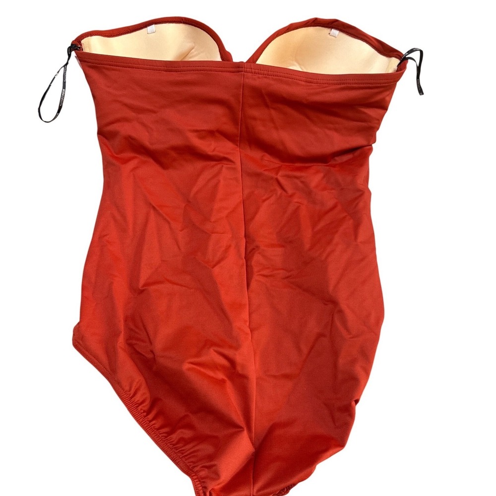 Miraclesuit Slimming Strapless Optional Bathing Suit Spice Orange Size 14 NWT - Picture 8 of 9